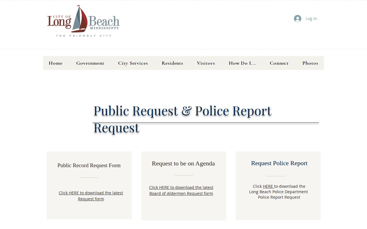 Long Beach official police-report request source for arrest records